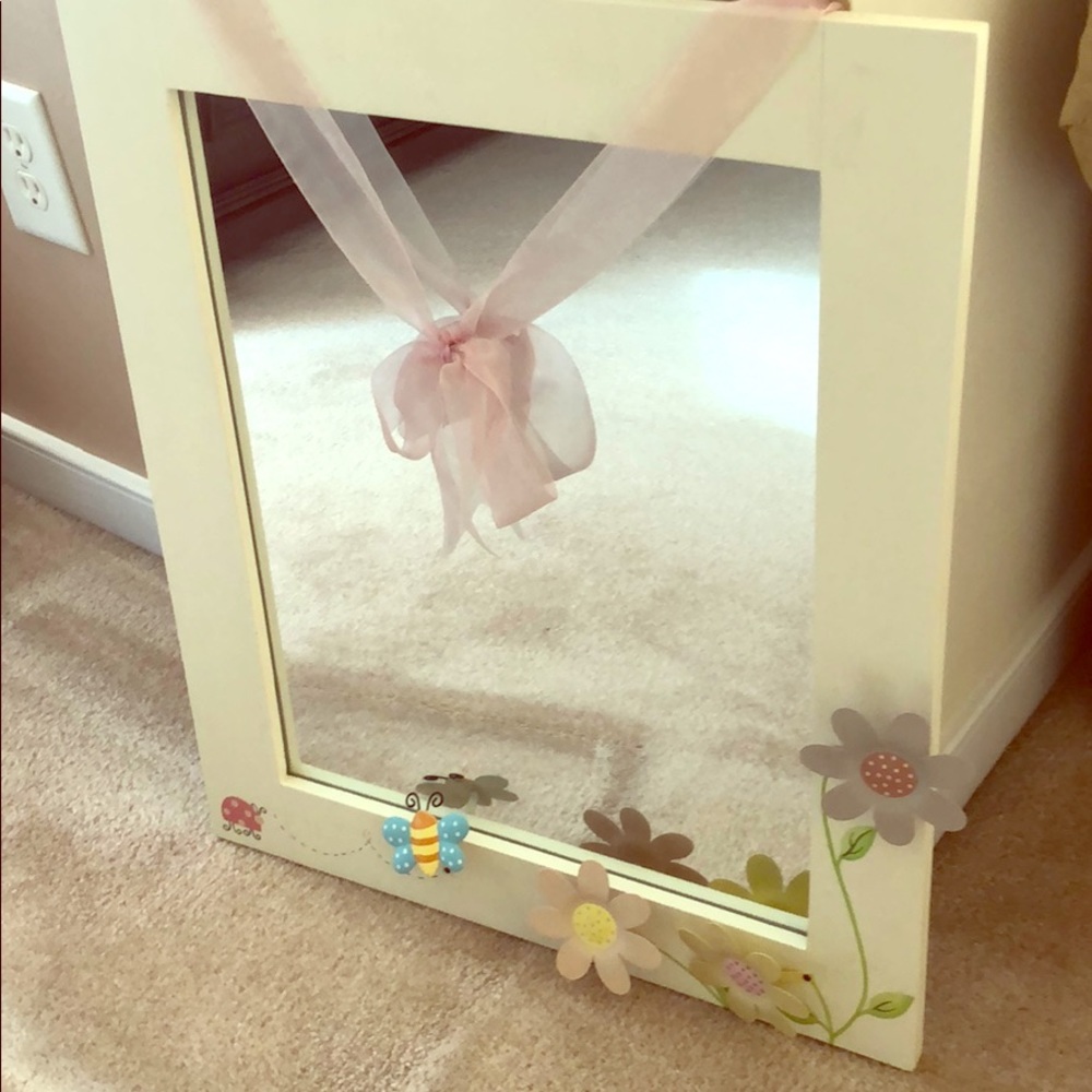 Mirror with butterflies and flowers